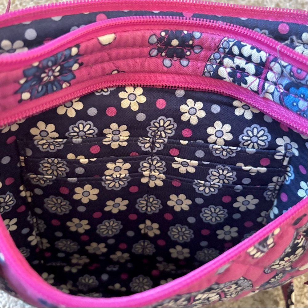 VERA BRADLEY Lizzy Boysenberry Crossbody Purse Organizer Wallet Handbag Pink - Picture 11 of 14
